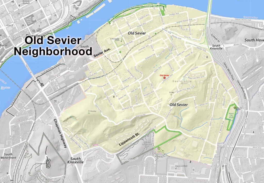 Map of the Old Sevier neighborhood image