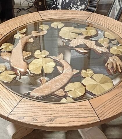 Glass Top Table by Knoxville Sculptor Scott Angelucci